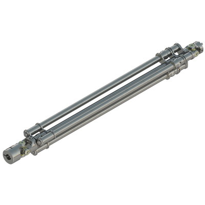 Telescopic axis with universal joint