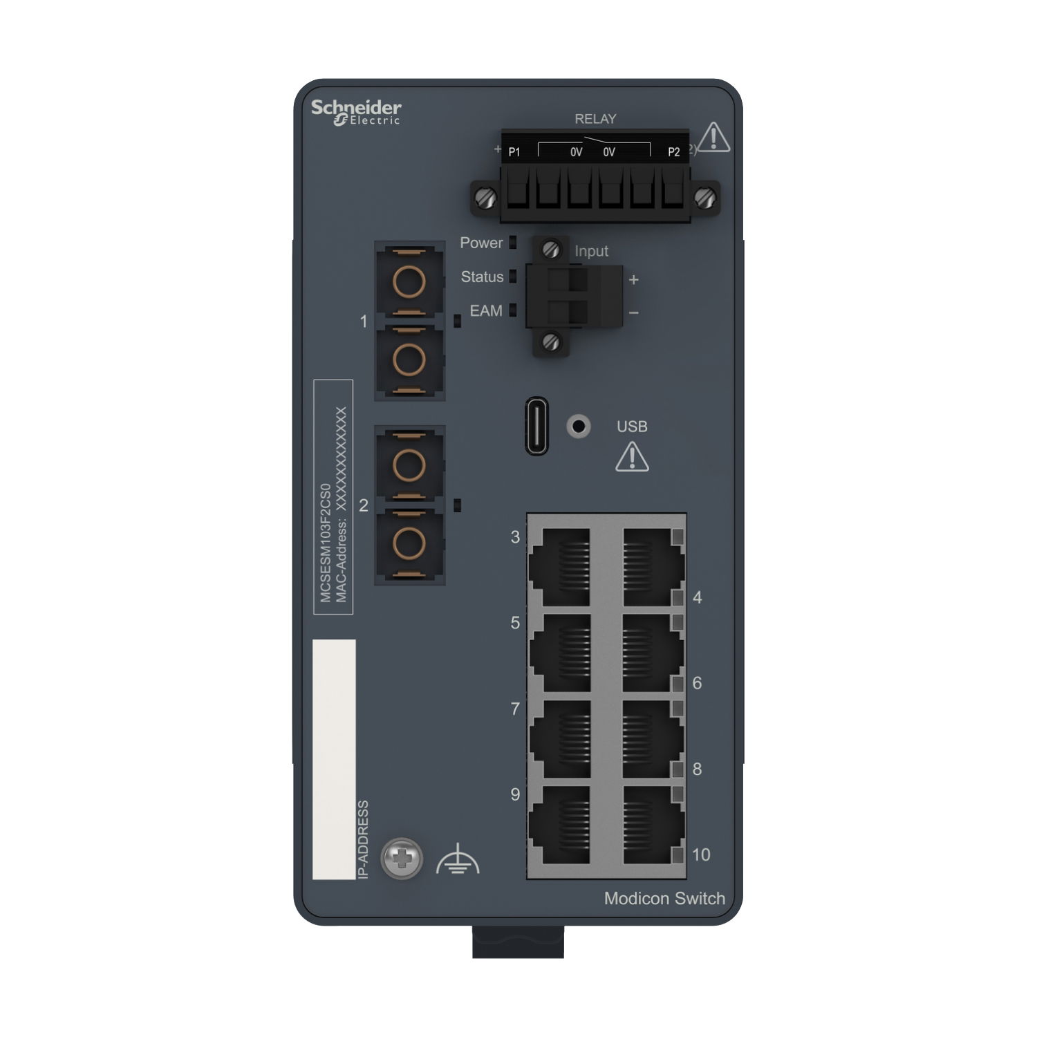 Modicon Managed Switch - 8 ports for copper + 2 ports for fiber optic single-mode – Image 4 of 7