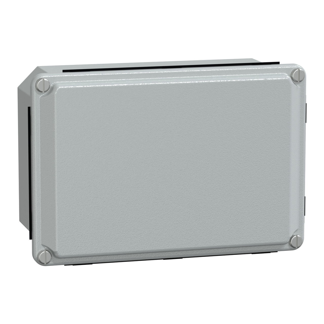 Metal industrial box - low plain cover - H155xW105xD61 - IP55 - grey RAL 7035