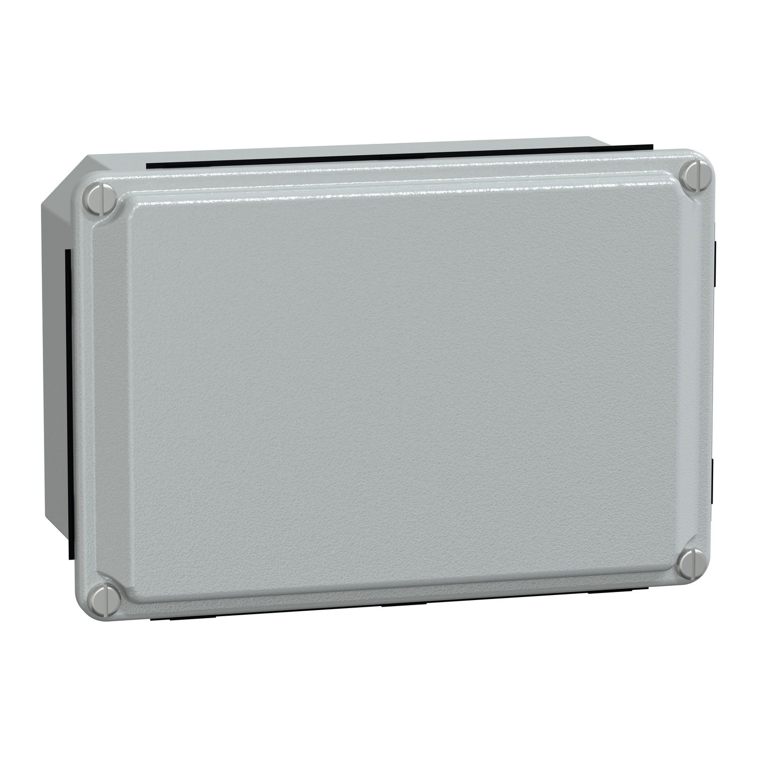 Metal industrial box - low plain cover - H155xW105xD61 - IP55 - grey RAL 7035