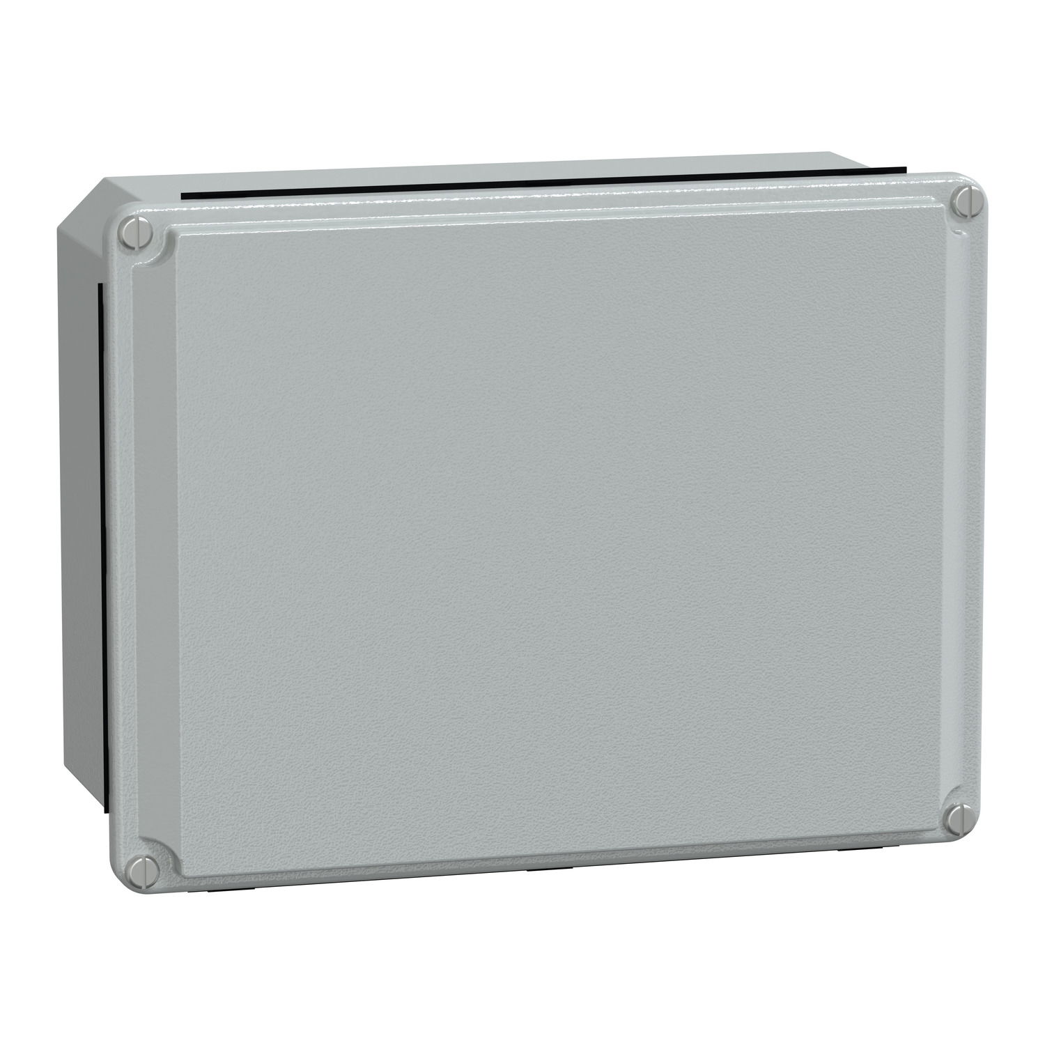 Metal industrial box - low plain cover - H206xW156xD83 - IP55 - grey RAL 7035