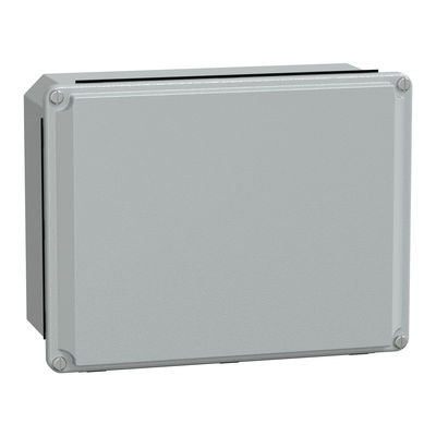 Metal industrial box - low plain cover - H206xW156xD83 - IP55 - grey RAL 7035