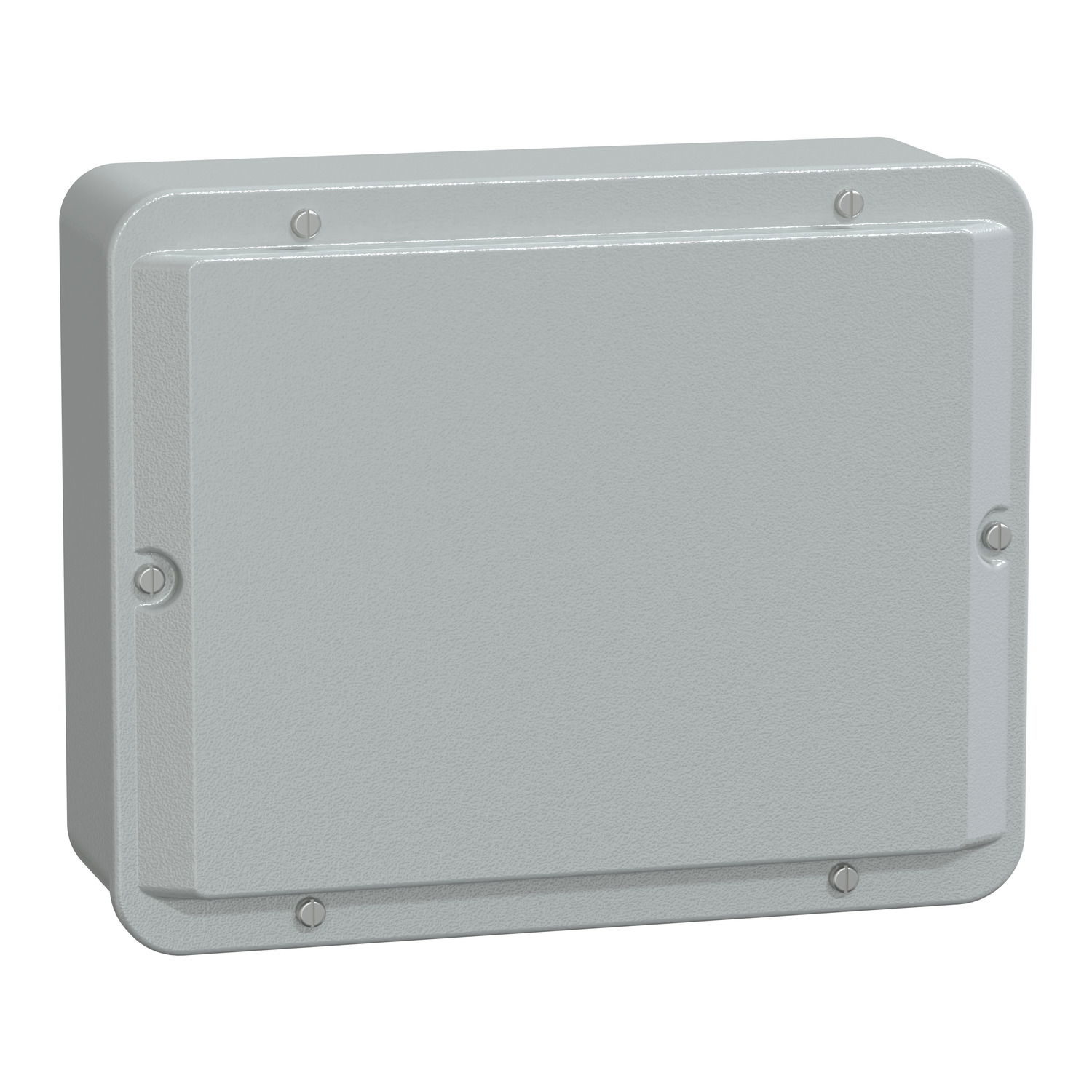 Metal industrial box - low plain cover - H256xW206xD93 - IP55 - grey RAL 7035