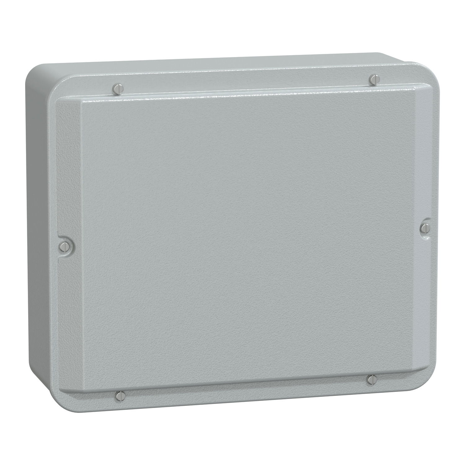 Metal industrial box - low plain cover - H307xW257xD116 - IP55 - grey RAL 7035