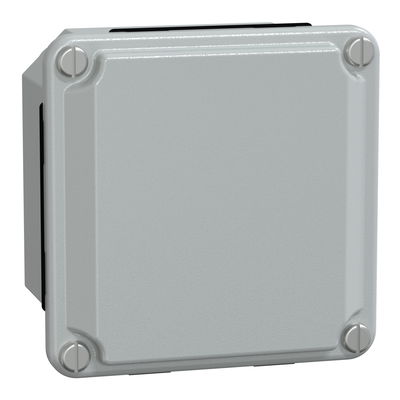 Industriegehäuse aus Metall,nied. Plattenabdeckung,H85xB85xT49,IP55,RAL7035 grau