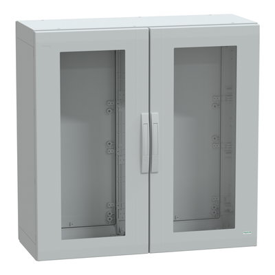 Floor standing encl. polyester vers.PLA compl.sealed 1000x1000x420 IP65 glazed