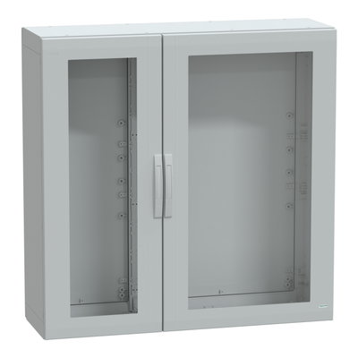 Floor standing encl. polyester vers.PLA compl.sealed 1250x1250x420 IP65 glazed