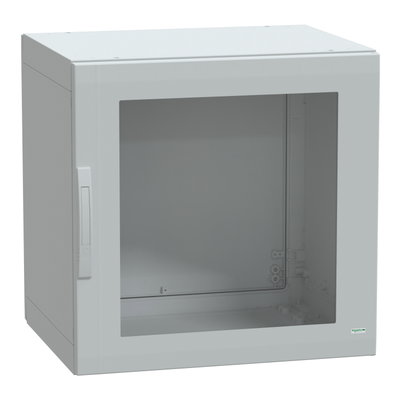 Floor standing encl. polyester vers.PLA compl.sealed 750x750x620 IP65 glazed