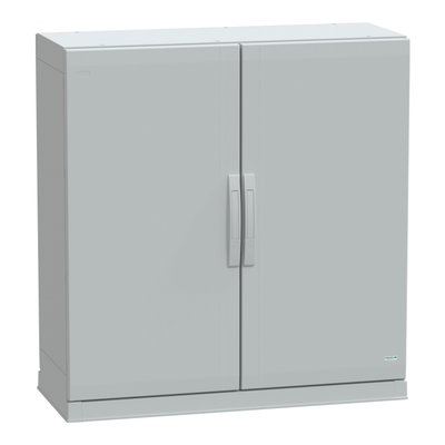 Floor standing encl.polyester vers.PLAZ w/plinth open bottom 1000x1000x420 IP54