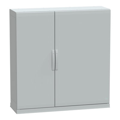 Floor standing encl.polyester vers.PLAZ w/plinth open bottom 1250x1250x420 IP54