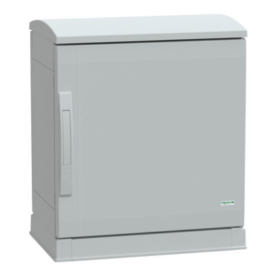 Floor standing encl.polyester vers.PLAZT w/open plinth+canopy 500x500x320 IP44