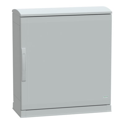 Floor standing encl.polyester vers.PLAZT w/open plinth+canopy 750x750x320 IP44