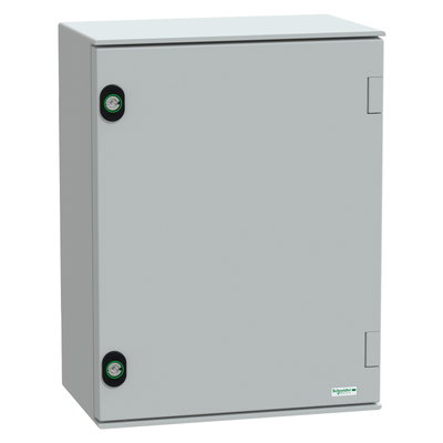 Wall-mounting encl. polyester monobloc IP66 H430xW330xD200mm+bakelite mount.pl.