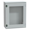 Wall-mounting enclosure polyester monobloc IP66 H530xW430xD200mm glazed door