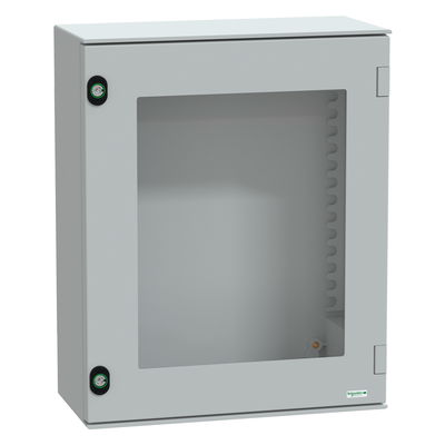 Wall-mounting enclosure polyester monobloc IP66 H530xW430xD200mm glazed door