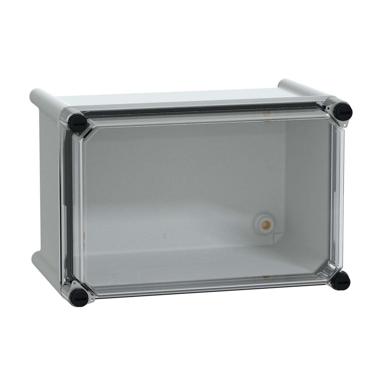 PLS box, polyester rear, transparent PC cover IP65 18x27x18cm