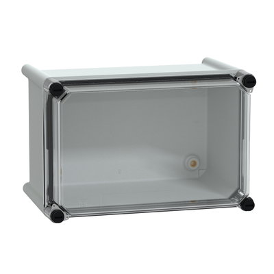 PLS box, polyester rear, transparent PC cover IP65 18x27x18cm