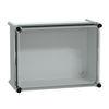 PLS box, polyester rear, transparent PC cover IP65 27x36x18cm