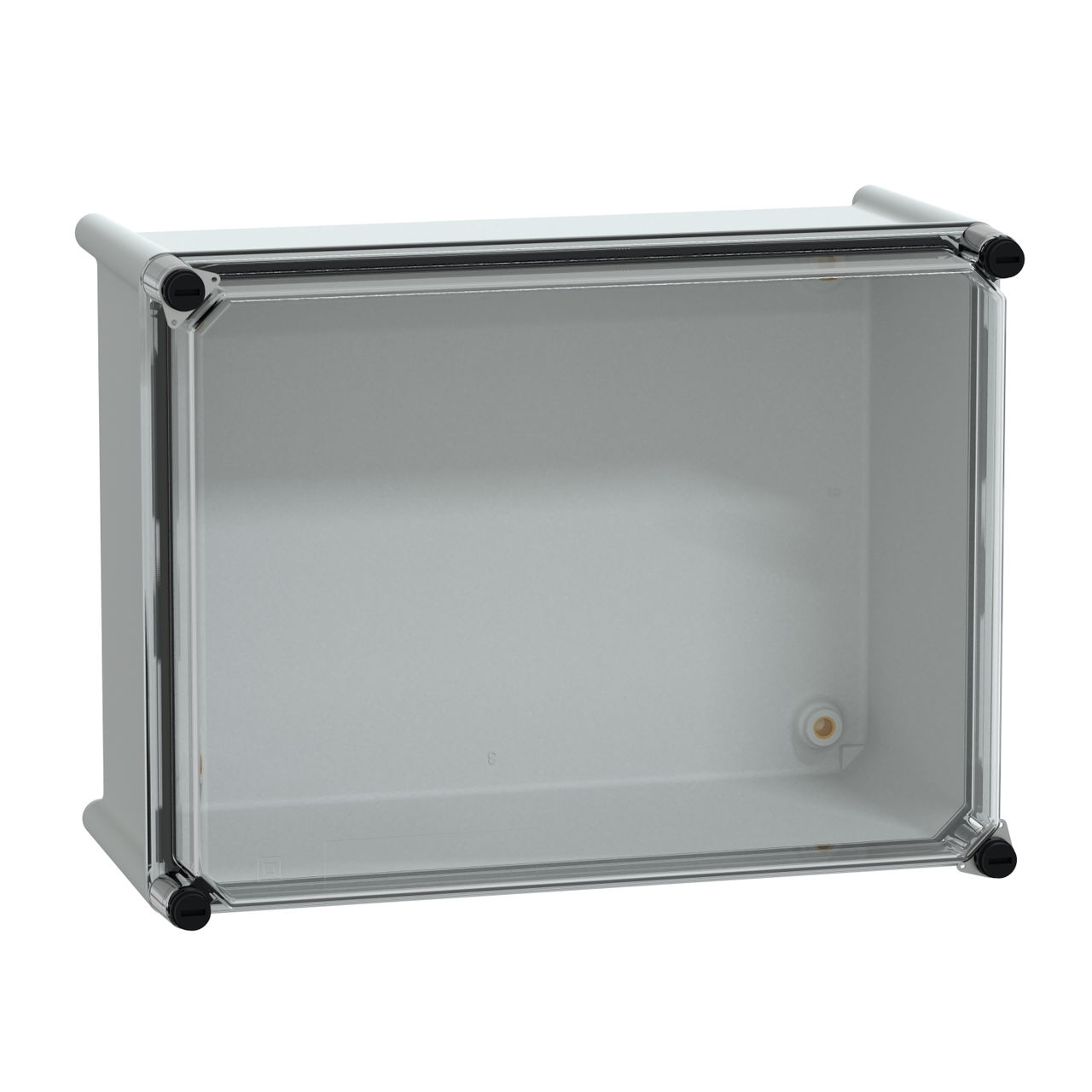 PLS box, polyester rear, transparent PC cover IP65 27x36x18cm