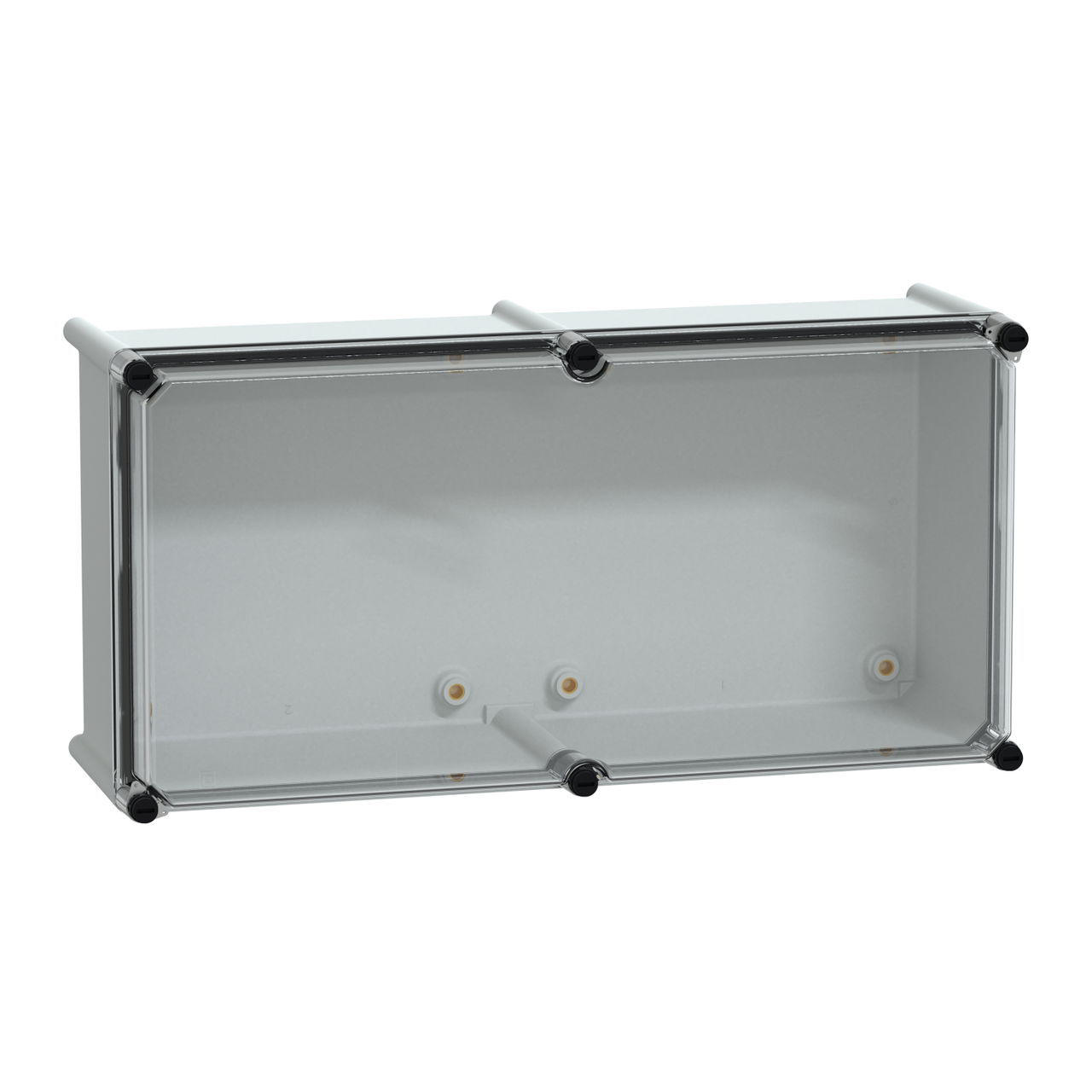 PLS box, polyester rear, transparent PC cover IP65 27x54x18cm