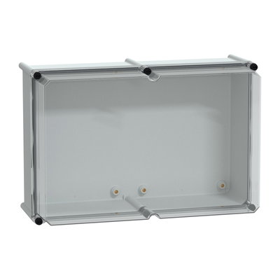 PLS box, polyester rear, transparent PC cover IP65 36x54x23cm