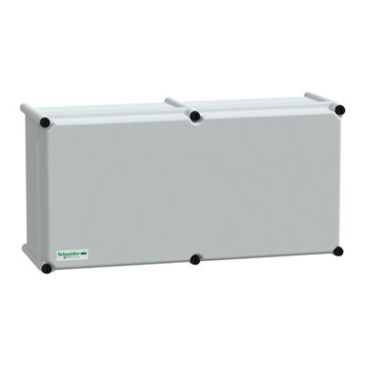 PLS box, polyester rear, opaque PC cover IP65 27x54x18cm