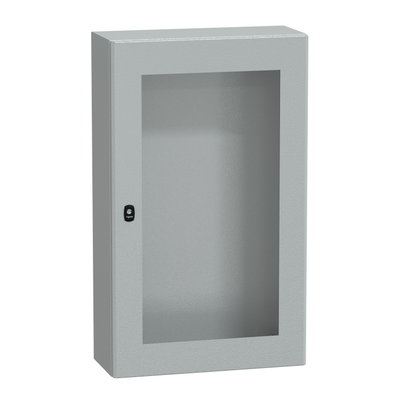 "Wall mounted steel enclosure, PanelSeT S3D, transparent door, without mounting plate, 1000x600x250mm, IP66, IK08"