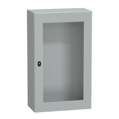 "Wall mounted steel enclosure, PanelSeT S3D, transparent door, without mounting plate, 1000x600x300mm, IP66, IK08"