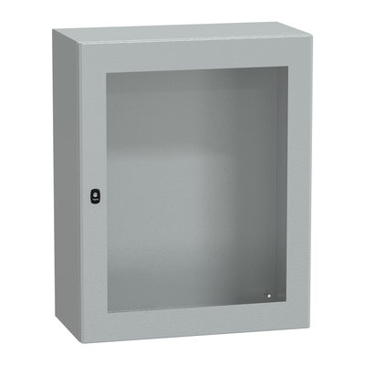 "Wall mounted steel enclosure, PanelSeT S3D, transparent door, without mounting plate, 1000x800x400mm, IP66, IK08"
