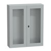 "Wall mounted steel enclosure, PanelSeT S3D, double transparent door, without mounting plate, 1200x1000x300mm, IP55, IK08"