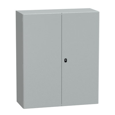 "Wall mounted steel enclosure, PanelSeT S3D, double plain door, without mounting plate, 1200x1000x400mm, IP55, IK10"