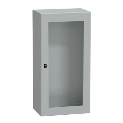 "Wall mounted steel enclosure, PanelSeT S3D, transparent door, without mounting plate, 1200x600x400mm, IP66, IK08"