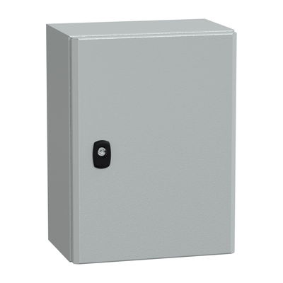 "Wall mounted steel enclosure, PanelSeT S3D, plain door, with mounting plate, 400x300x200mm, IP66, IK10"