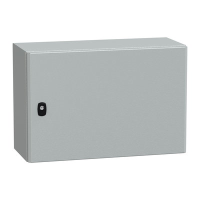 "Wall mounted steel enclosure, PanelSeT S3D, plain door, with mounting plate, 400x600x250mm, IP66, IK10"