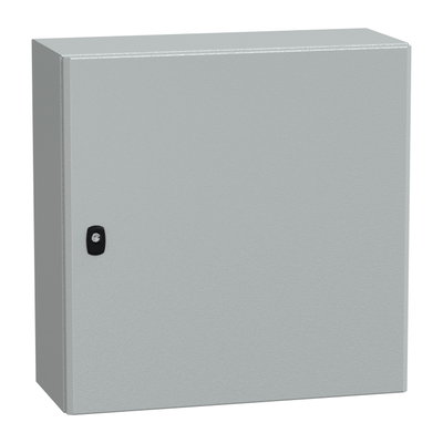 "Wall mounted steel enclosure, PanelSeT S3D, plain door, without mounting plate, 600x600x250mm, IP66, IK10"