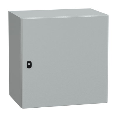 "Wall mounted steel enclosure, PanelSeT S3D, plain door, without mounting plate, 600x600x400mm, IP66, IK10"