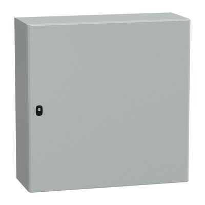 "Wall mounted steel enclosure, PanelSeT S3D, plain door, with mounting plate, 800x800x300mm, IP66, IK10"