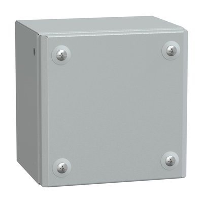 Metal industrial box plain door H150xW150xD120 IP66 IK10 RAL 7035