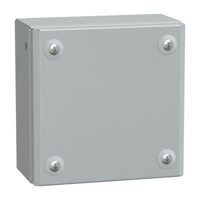 Metal industrial box plain door H150xW150xD80 IP66 IK10 RAL 7035