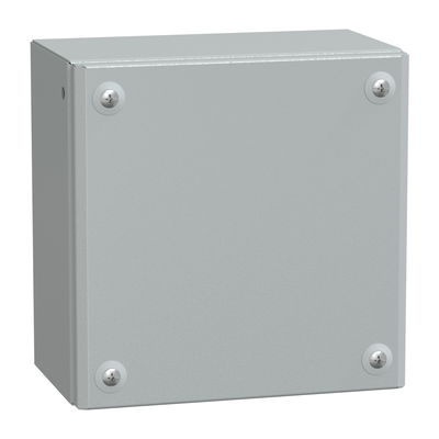 Metal industrial box plain door H200xW200xD120 IP66 IK10 RAL 7035