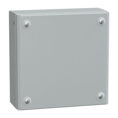 Metal industrial box plain door H200xW200xD80 IP66 IK10 RAL 7035