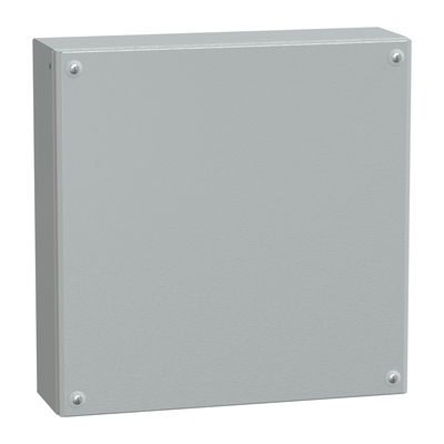 Metal industrial box plain door H400xW400xD120 IP66 IK10 RAL 7035