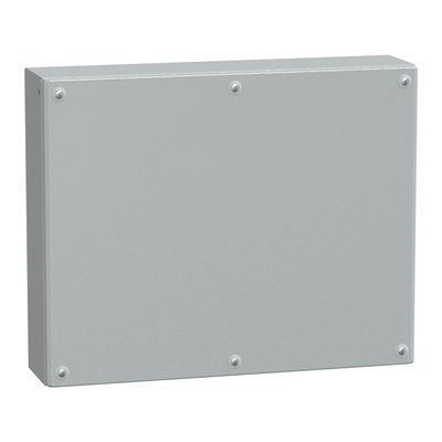 Metal industrial box plain door H400xW500xD120 IP66 IK10 RAL 7035