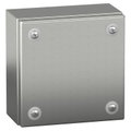 Koppl.låda rostfri 150x150x80