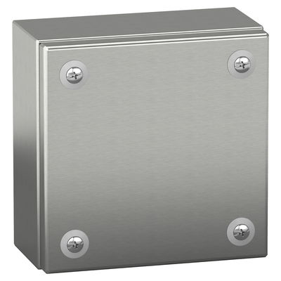 "Stainless steel wall mounted industrial box, PanelSeT SBX, 150x150x80 mm, IP66"