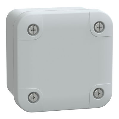 ABS box IP66 IK07 RAL7035 Int.H65W65D45 Ext.H74W74D56 Opaque cover H10