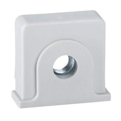 Plastic nut and M6 screw placed in the notches of PLM for DIN rail