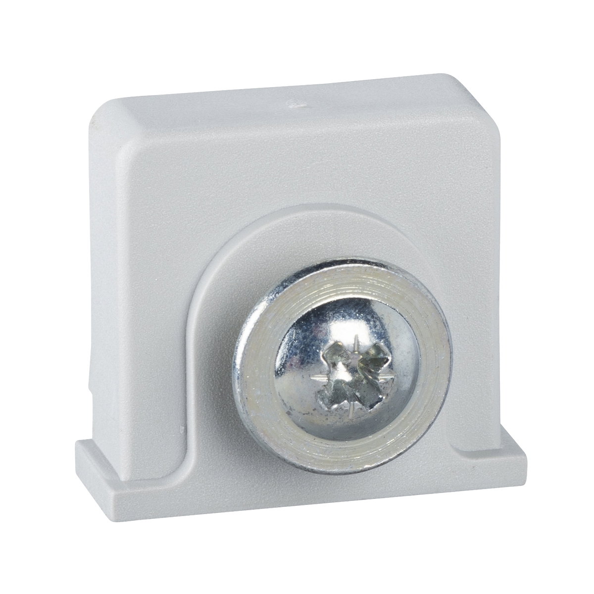 Plastic nut and self taping screw placed in the notches of PLM for DIN rail