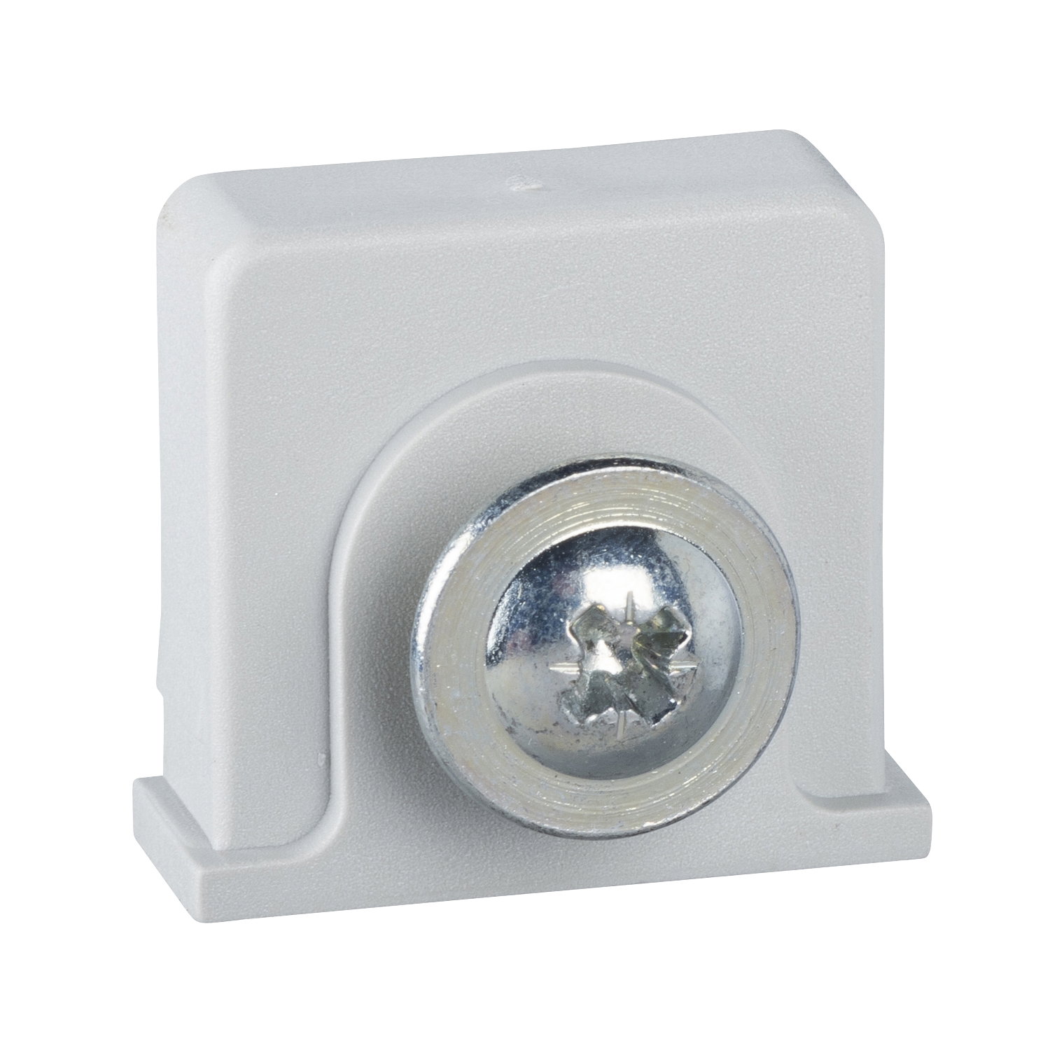 Plastic nut and self taping screw placed in the notches of PLM for DIN rail