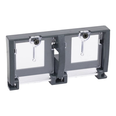 Pushbutton transparent cover, locking device